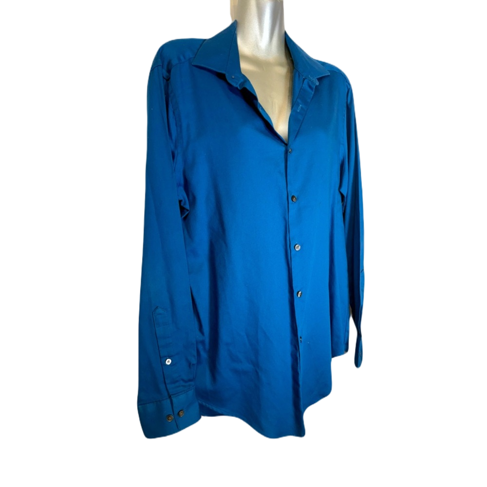 Van Heusen Vibrant Blue Button-Down Shirt - Picture 2 of 6